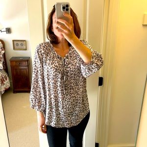 Joie Silk Leopard Top